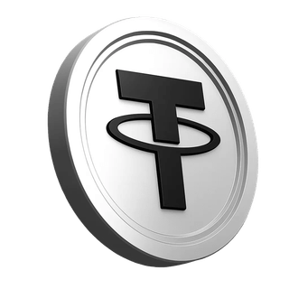 Símbolo de la criptomoneda Tether USDT dentro de la sección de confianza de la comunidad de trading